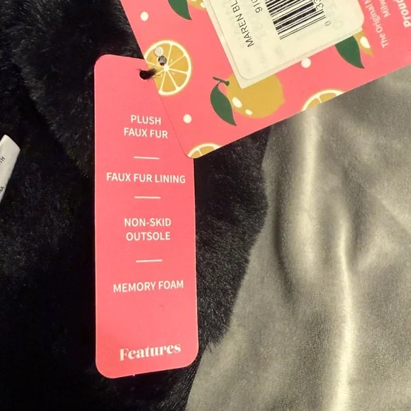 Muk Luks Women's Plush Maren Black Slippers Large size 9-10 NWT memory foam New - Picture 6 of 8